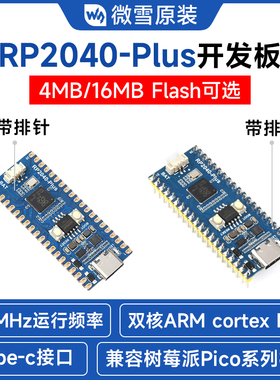 微雪 树莓派RP2040双核处理器 兼容PICO升级版 4MB/16MB Flash