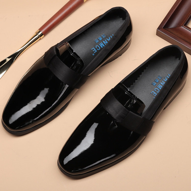 高档开边珠亮面无鞋带商务休闲皮鞋男搭配西装时尚帅气上班乐福鞋,流行男鞋,休闲皮鞋,淘宝优惠券,粉丝福利购,淘宝优惠卷