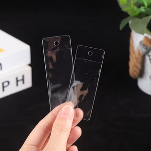 现货批发PVC透明吊牌袋 标签商标卡套袋唛头平口塑料备扣领标袋