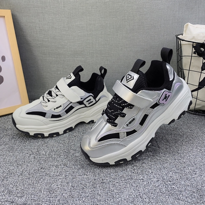 剑桥冬季二棉老爹鞋女童魔术贴轻便减震保暖运动鞋中大童跑步鞋