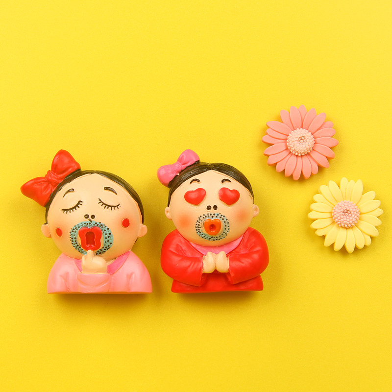 创意搞怪丑女貌美如花树脂磁力冰箱贴磁贴家居装饰贴留言黑白板贴