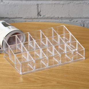 桌面亚克力透明化妆品收纳盒十五格指甲油架子大号架子胶棒展示架