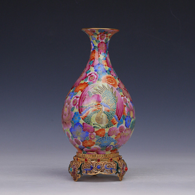 大清乾隆珐琅彩花鸟胆瓶 古董古玩 仿古瓷器摆件 老物件收藏精品