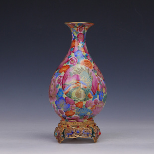 大清乾隆珐琅彩花鸟胆瓶 古董古玩 仿古瓷器摆件 老物件收藏精品