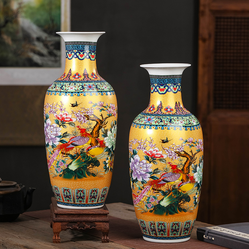 景德镇大号陶瓷花瓶专用插富贵竹中堂花瓶摆件客厅装饰品酒柜装饰