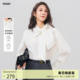 衬衫 曼诺比菲春秋蝴蝶结系带长袖 女气质百搭 商场同款