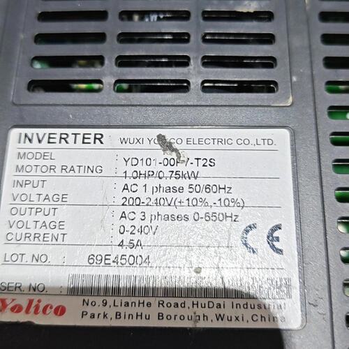 议价优利康变频器YD101系列，型号YD101-00P7-T2S