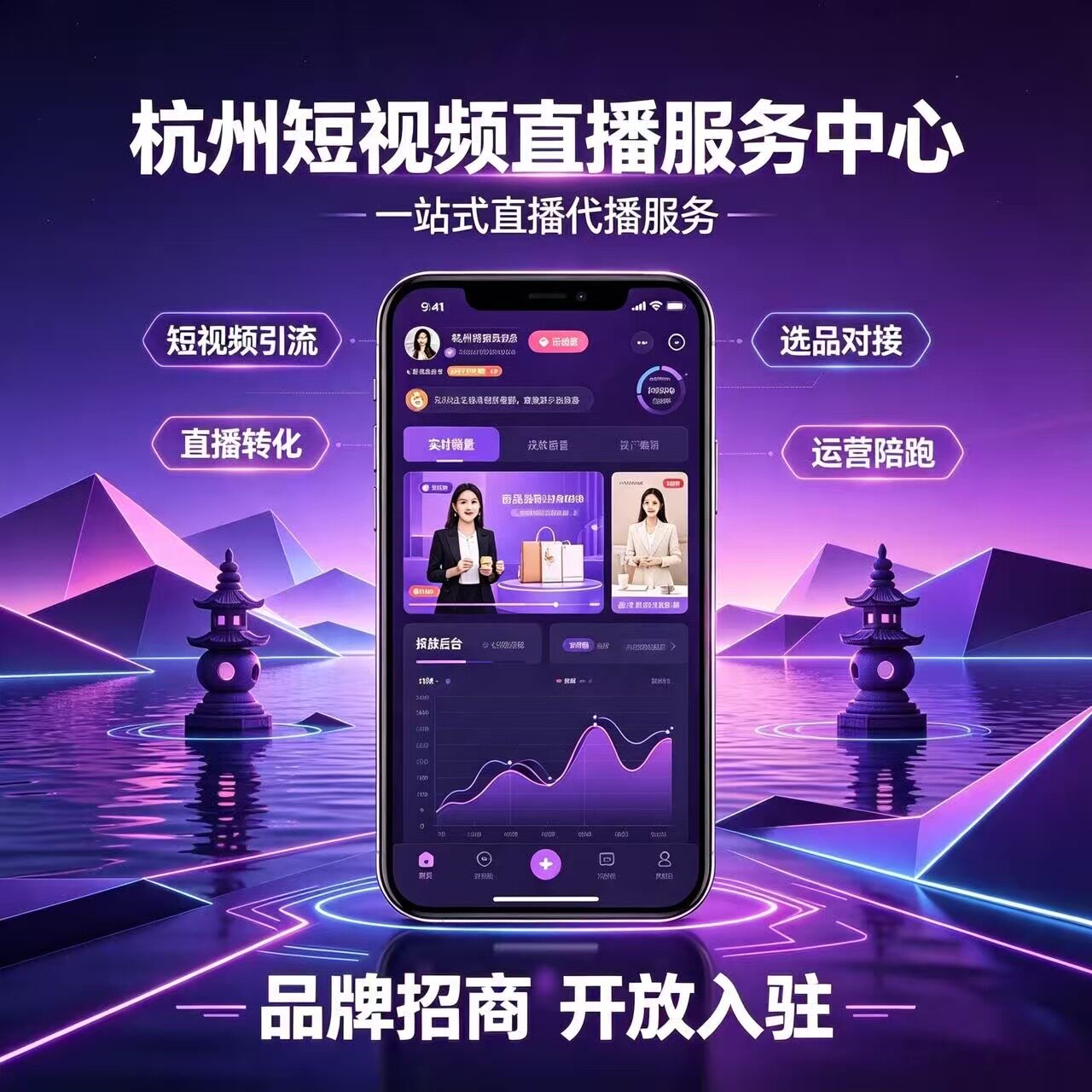直播代播网店代运营主播直播带货录播天猫淘宝抖短视频种草