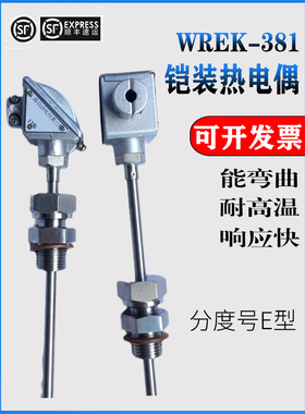 上海WREK-381小接线盒铠装热电偶 工业热流道高精E温控传感器探头