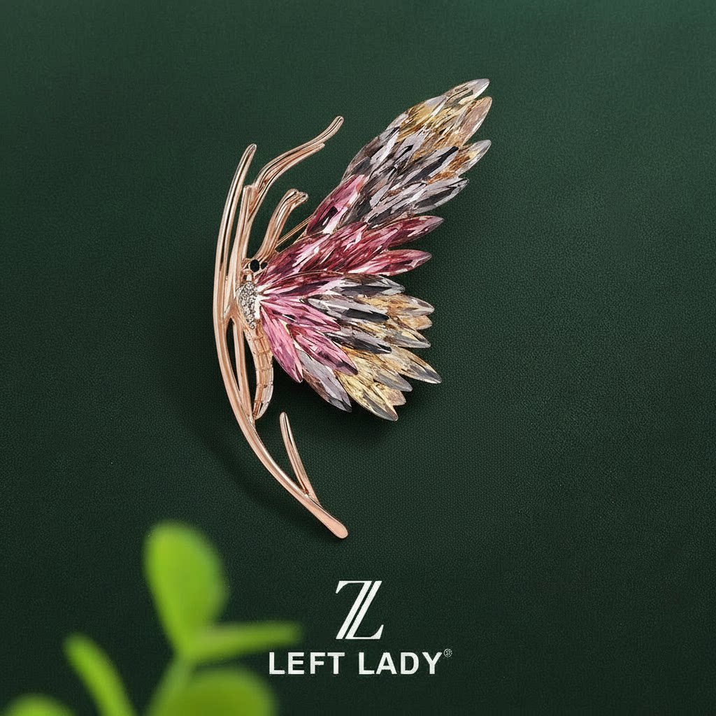 新款高档精致法式渐变蝴蝶奥地利水晶优雅气质蝴蝶胸针胸花配饰女