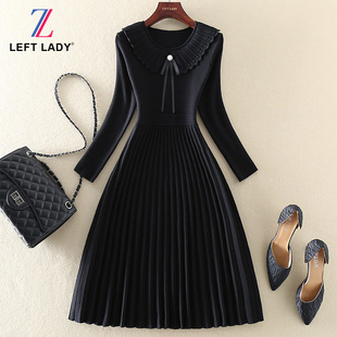 小黑裙内搭毛衣裙打底针织连衣裙 长袖 秋冬高端气质女装 中长款