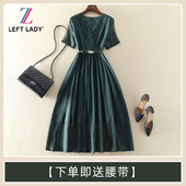 新款 高端气质女装 中长款 清仓春夏季 显瘦A字裙短袖 大摆网纱连衣裙