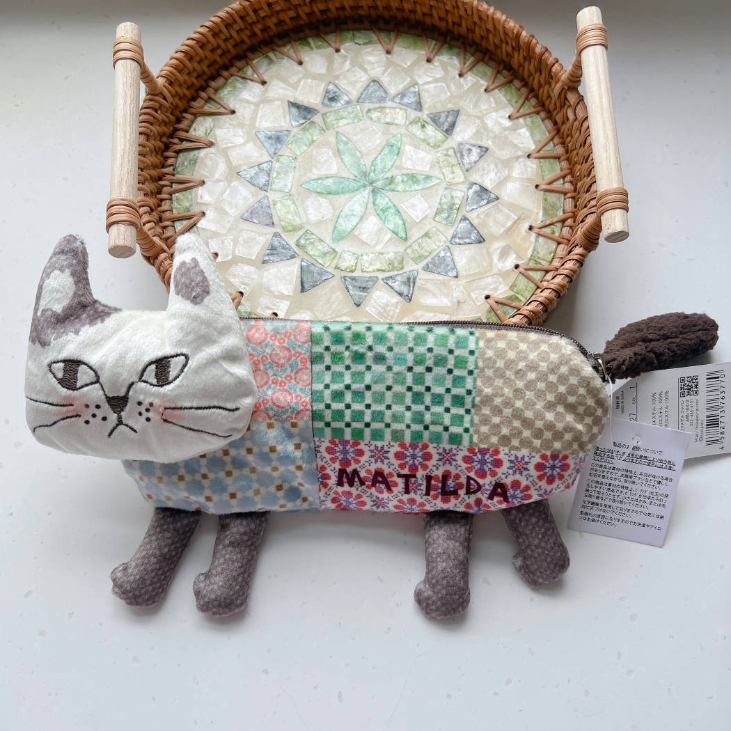 kusuguru出口日本 爬猫零钱包 布艺钱包 手拿包 化妆包 小收纳包