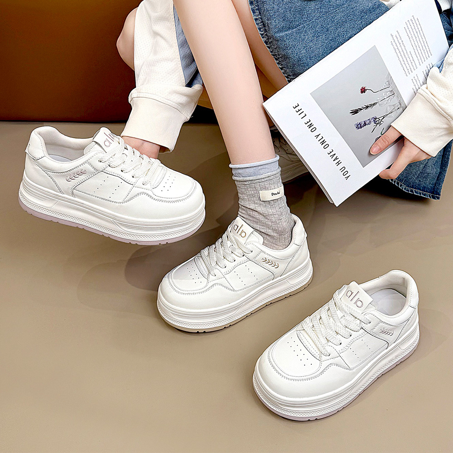春新款大码女鞋41到43胖脚宽肥运动休闲板鞋舒适小白鞋特大号单鞋,女鞋,休闲板鞋,淘宝优惠券,粉丝福利购,淘宝优惠卷