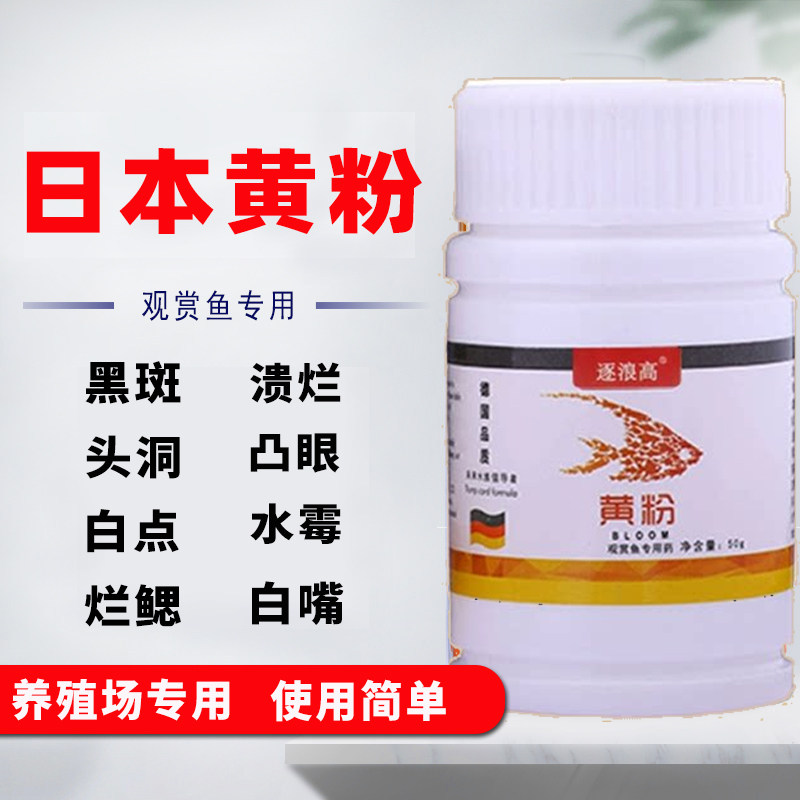 黄粉鱼药烂身烂尾炸鳞充血趴缸不精神不吃食金鱼锦鲤热带鱼净水剂