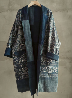 沉香布衣草堂自制豆染西服2025秋双层长衣外套复古随拼C25u08166