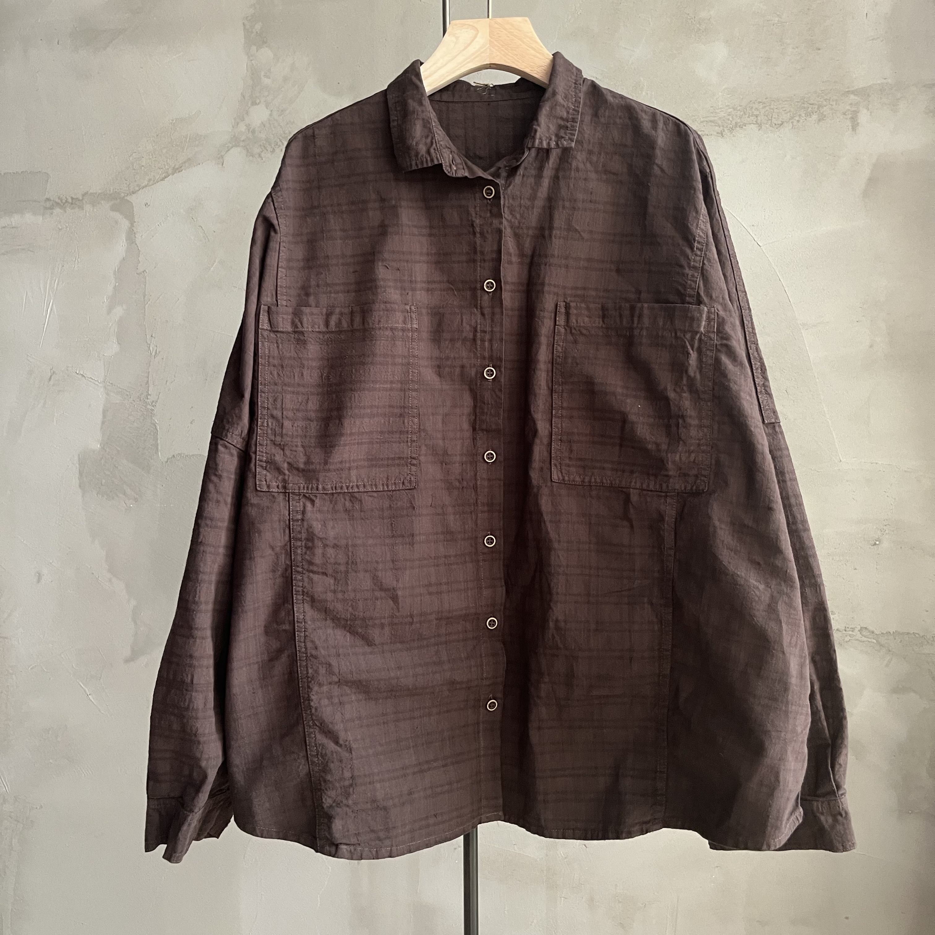 沉香布衣草堂老布衬衫古古麦开衫外套短衣面料格子随拼G25w12289