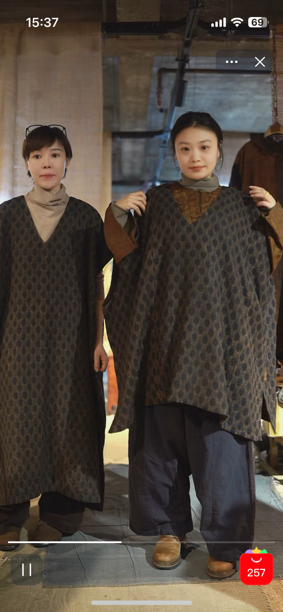 沉香布衣草堂 自制柞蚕丝香云纱波点无袖连衣长衣C25a10207