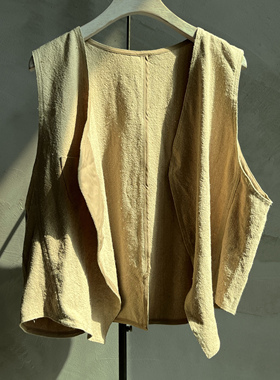沉香布衣草堂马甲开衫短马甲 柞蚕丝 自制外搭蚕丝马夹C25u03032
