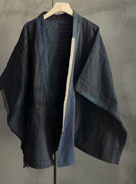 沉香布衣草堂原创老布双层开衫颜色和格纹都不同随机发古古麦a