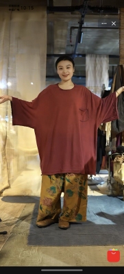 沉香布衣草堂 忆古朴拙 汉麻宽松大T 2025早秋中长衣P25u08143