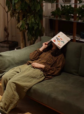 沉香布衣草堂 衣路走来 亚麻面料做旧麻裤 26583多色休闲裤a