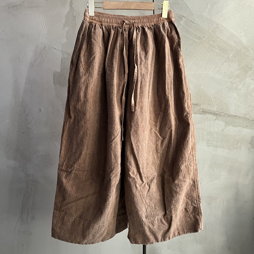 沉香布衣草堂老布柿染长裤单层阔腿裤随拼复古斑驳古古麦GG26s004