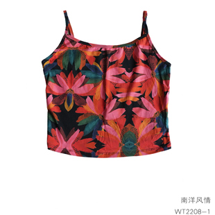 透气贴身J25u03046 印花吊带打底背心几见WT2208 沉香布衣草堂