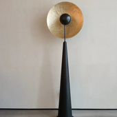 新中式 中古日轮落地灯客厅沙发旁背景氛围轻奢高级感卧室极简立灯