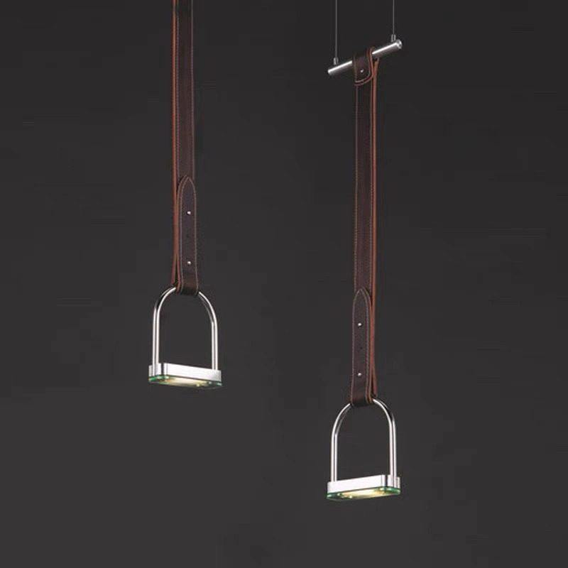 北欧设计师现代简约餐厅吊灯金属材质皮革吊带创意个性酒吧灯具,家装灯饰光源,餐厅吊灯,淘宝优惠券,粉丝福利购,淘宝优惠卷
