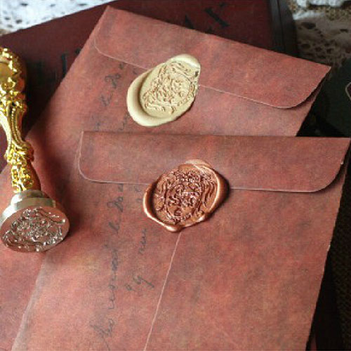 韩国zakka复古做旧色 牛皮纸信封 明信片贺卡收纳袋 纸袋火漆信封