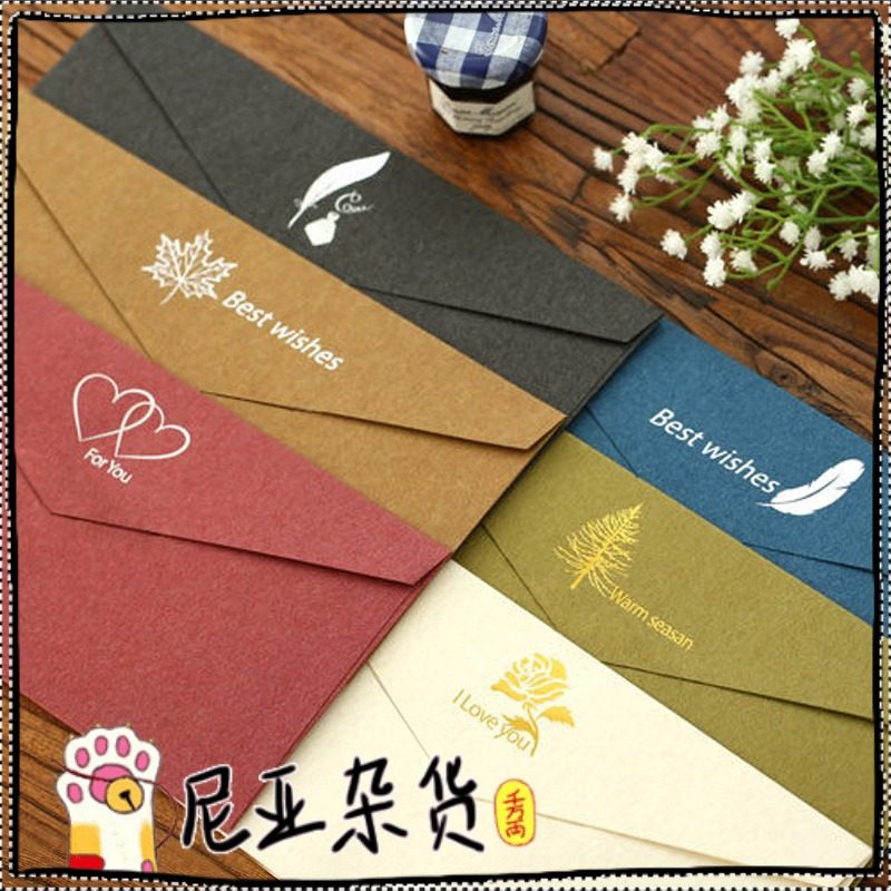 复古西式烫金高档商务信封小清新简约古典高雅信封请柬情书贺卡红