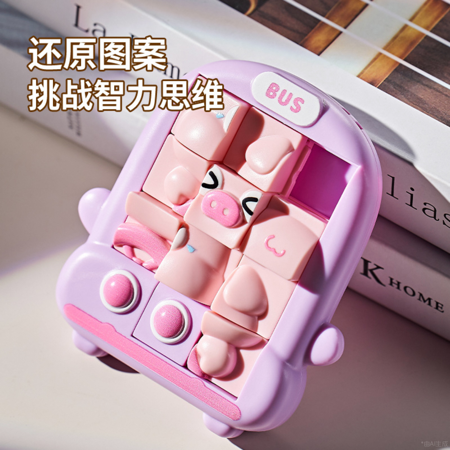 3D立体华容道滑动拼图板早教玩具