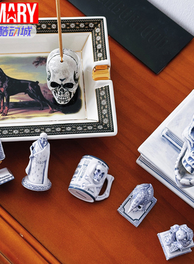 NEIGHBORHOOD SQUARE INCENSE TRAY 陶瓷骷髅香炉 252AINH-AC01