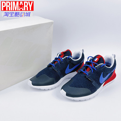 Nike Roshe Run France拼色潮流 低帮跑步鞋 男款蓝红 652804-446