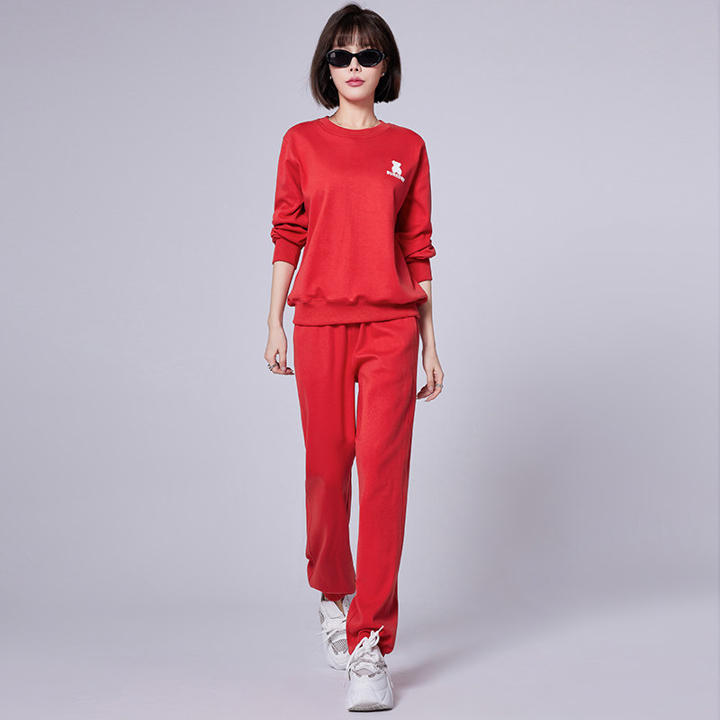 卫衣休闲两件套纯棉运动服套装女