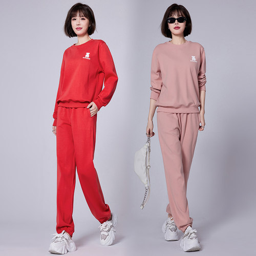 卫衣休闲两件套纯棉运动服套装女