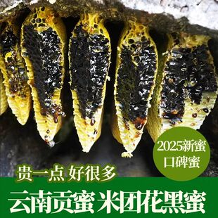 云南野生黑蜜米团花蜜野生蜂蜜成熟天然蜂巢蜜米团花黑蜜药蜜