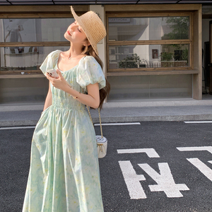 海边度假碎花连衣裙女26新款夏气质甜美长裙子182-8636P125K188图片