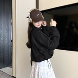 美式复古立领工装短款外套女2025春秋季新款设计感显瘦冲锋衣夹克，女装短外套，帛香坊