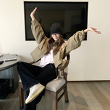 美式复古立领工装短款外套女2025春秋季新款设计感显瘦冲锋衣夹克，女装短外套，帛香坊