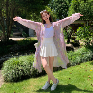 印花连帽长款防晒衣女2026年夏季新款设计感外套182-8656P125K188图片