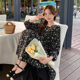BXF8363-2023新款百搭显瘦温柔风碎花宽松显瘦连衣裙女P105K158，女装连衣裙，帛香坊