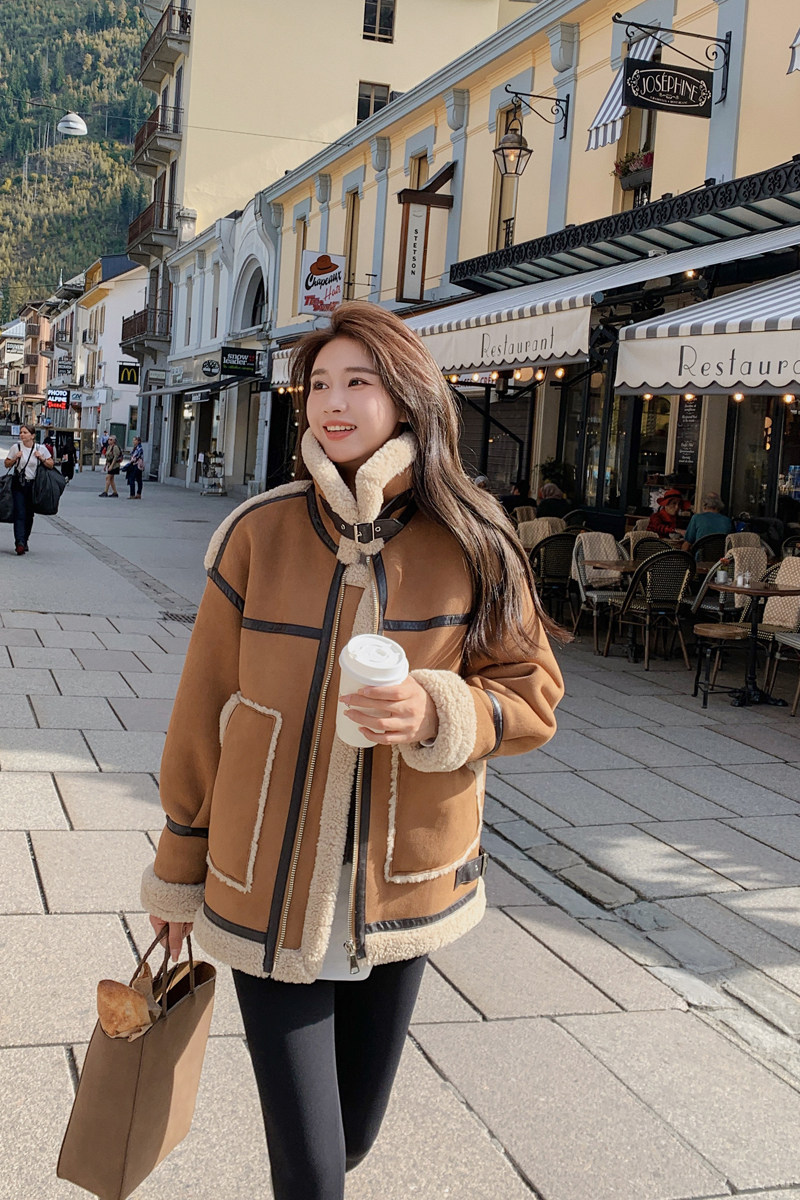 2025冬装新数据流量火焰复合皮毛一体外套女182-8523P195K288,女装皮草,帛香坊