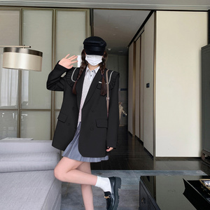 粉色设计感少女风西装外套女秋季182-8508-P135-K188图片