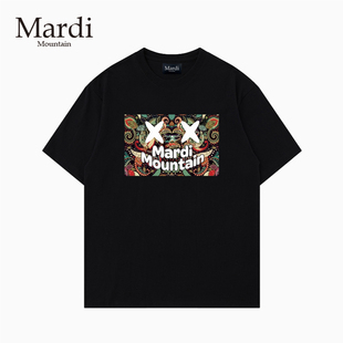 黑白纯棉短袖 官方授权 2026春夏款 Mountain韩国正品 女t恤 Mardi
