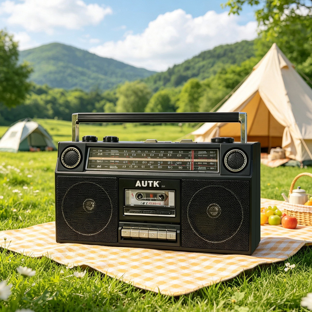 AUTK全新复古录音机老式磁带机多波段收音机便携式U盘蓝牙收录机