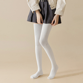 WIOK长筒袜女jk堆堆过膝袜配长靴子春秋款 腿长修饰腿型白色大脚袜