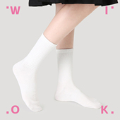 白色中筒袜日系堆堆袜小腿长棉袜 夏季 wiok 复古松弛感袜子女款