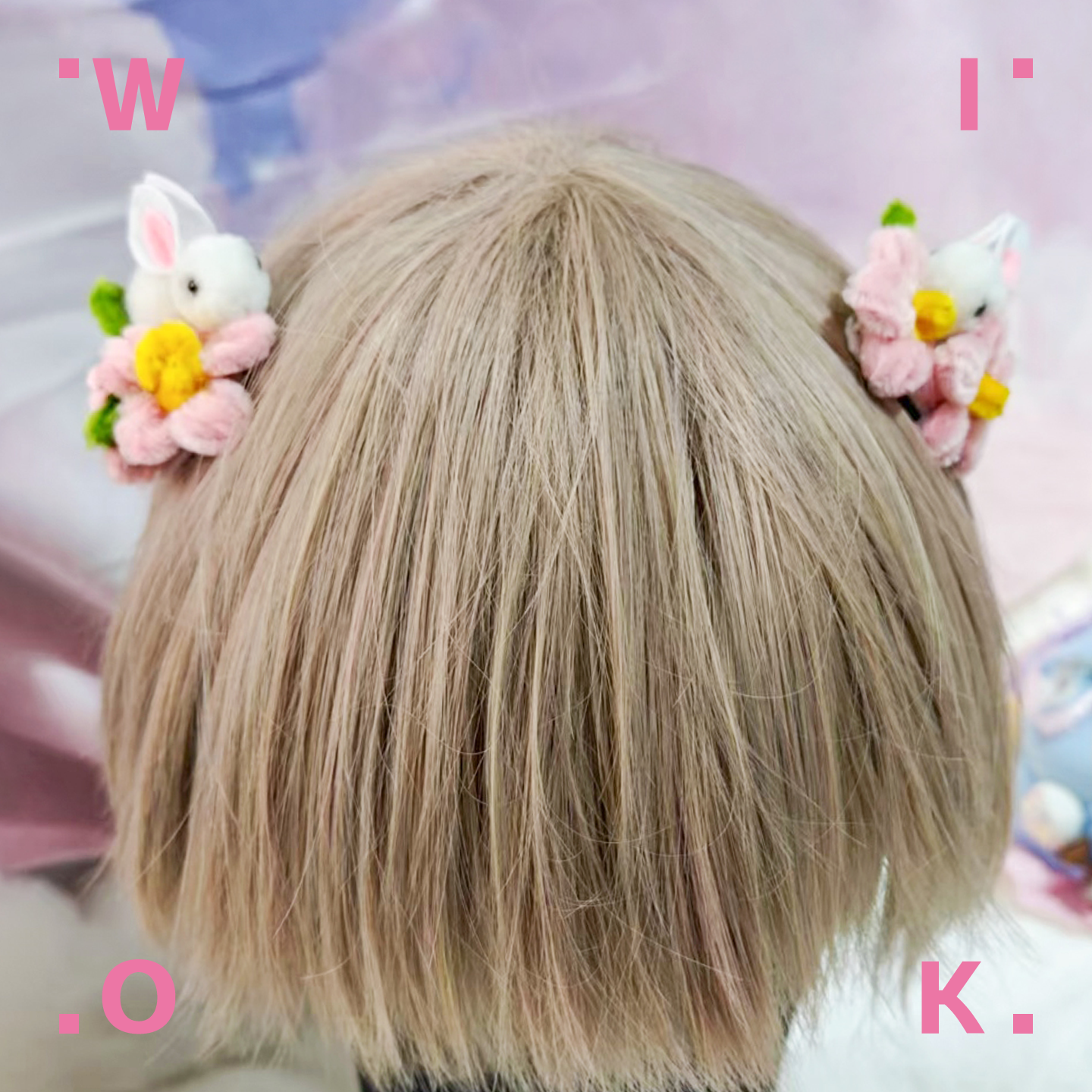 【wiok】原创设计lolita发夹樱花兔兔发饰边夹侧边可爱鸭嘴夹头饰